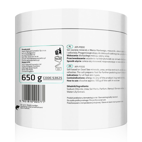 Apis - Sól zmiękczająca do stóp z mocznikiem 650 g Apis - Sól zmiękczająca do stóp z mocznikiem 650 g