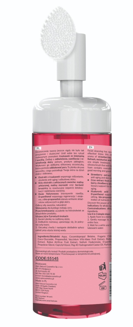 Apis - Truskawkowa pianka do mycia twarzy 150ml Apis - Truskawkowa pianka do mycia twarzy 150ml